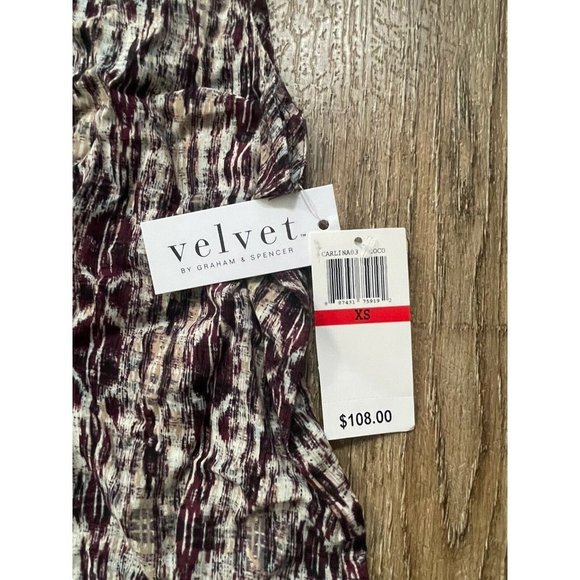 Velvet Graham & Spencer Sleeveless Print Top Brown XS $108 - Picture 3 of 3